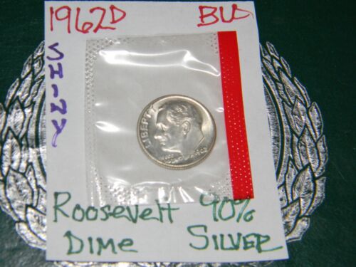 1962 D  Roosevelt Dime. Fully Separated Horizontal Torch Lines. Nice BU. (Inv.) - Foto 1 di 5