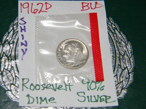 1962 D  Roosevelt Dime. Fully Separated Horizontal Torch Lines. Nice BU. (Inv.)