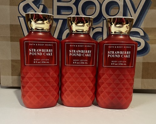 3 Bath & Body works STRAWBERRY POUND CAKE Body LOTION cream Shea 8 oz X3 - 第 1/1 張圖片