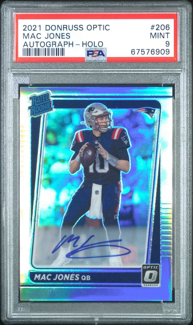 Mac Jones Panini Donruss Optic #206 Autograph