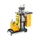Housekeeping Cart with Large Platform, Rolling Cleaner Supply Organizer