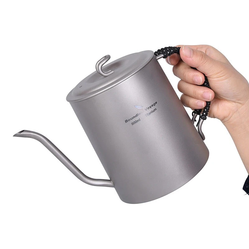 Titanium gooseneck Kettle Hand Drip Long Narrow Spout Pour over Coffee Tea  Pot