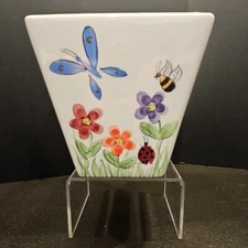 FTD Butterfly, Bee, Ladybug, Flowers Ceramic Vase (#265)