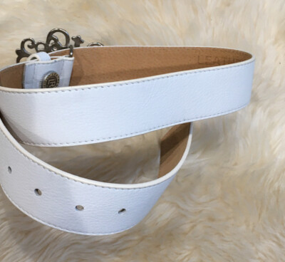 Leatherock white bejeweled belt Leatherock Rhinestone White Leather Belt S 32 | eBay main image 3