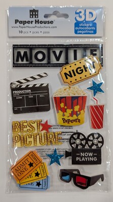 Movie Night 3D Scrapbooking Stickers By Paper House