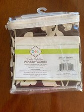 NEW COCALO PEWTER COLLECTION BROWN FLORAL NURSERY WINDOW VALANCE NIP