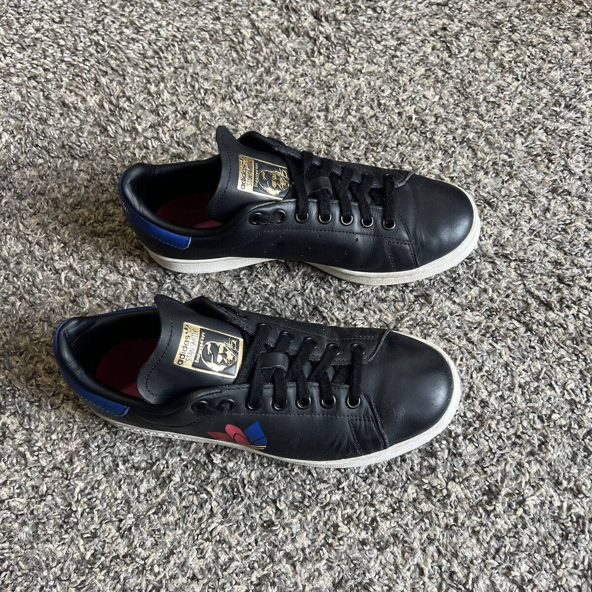 Adidas Stan Smith Womens Black Sneakers Trefoil FW2458 Shoe Adidas Stan Smith Womens Black Sneakers Trefoil FW2458 Shoe