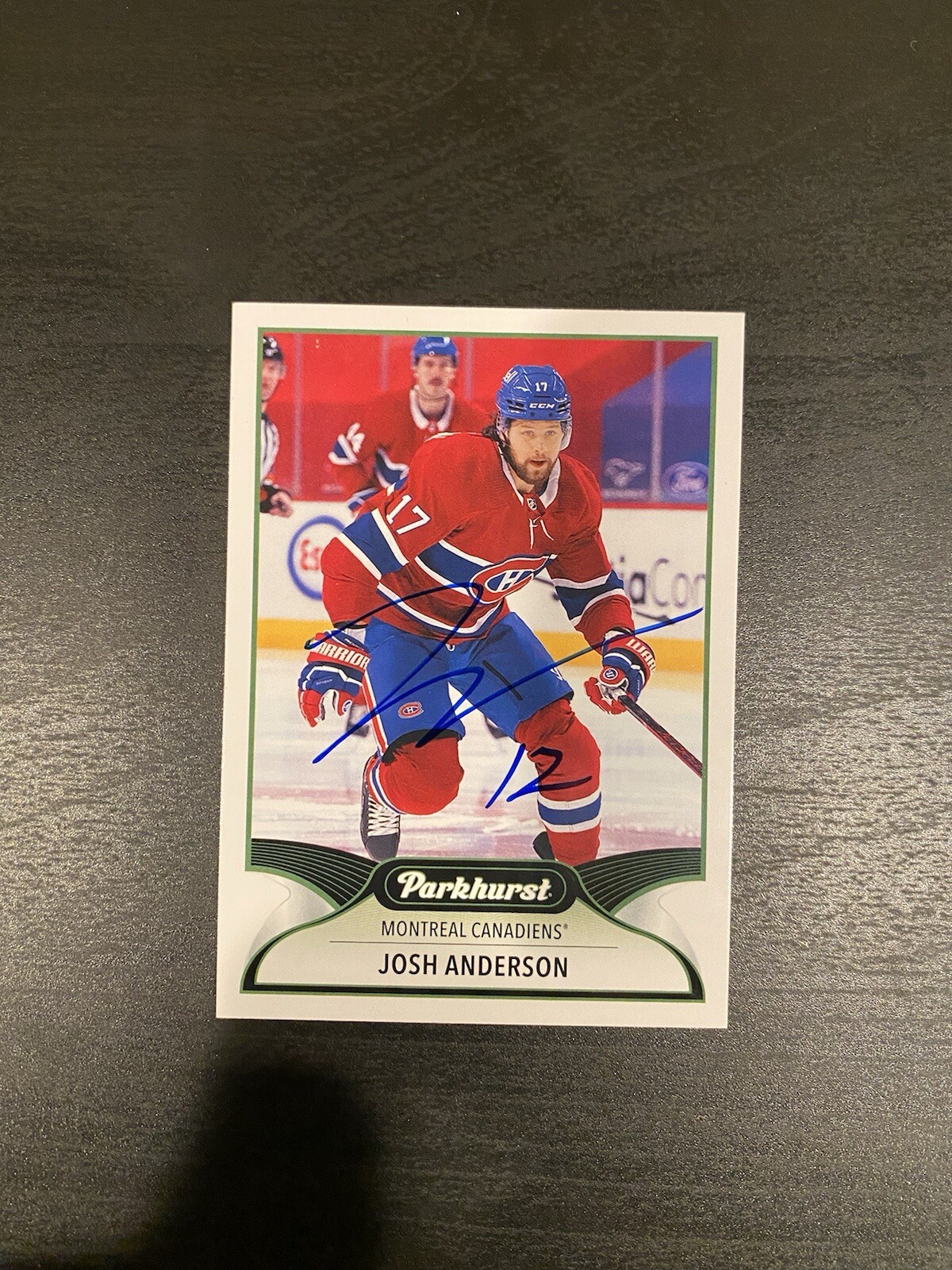 Josh Anderson Signed Upper Deck 2021-22 Parkhurst Card Canadiens #199 Auto