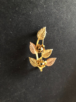 Vintage Black Hills Brooch/Pin Rose and Yellow Gold 10K & 12K Solid Gold