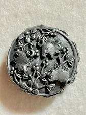 Vintage Torino Pewter Pig Jewelry Necklace Brooch Earrings Round Box Set Decor