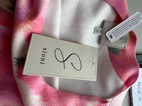 Sioni Women XL Pink Floral Sweater Kimono Sleeve New NWT - Picture 6 of 7