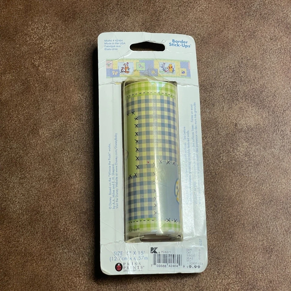 Nuevo en caja Vintage Disney Baby Border Stick-Ups - Winnie the Pooh Guardería Pared Borde Foto 3 de 4