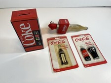 Vintage Coca-Cola Coke Lot - Magnetic Memo Holders, Night Light, Tin Money Bank