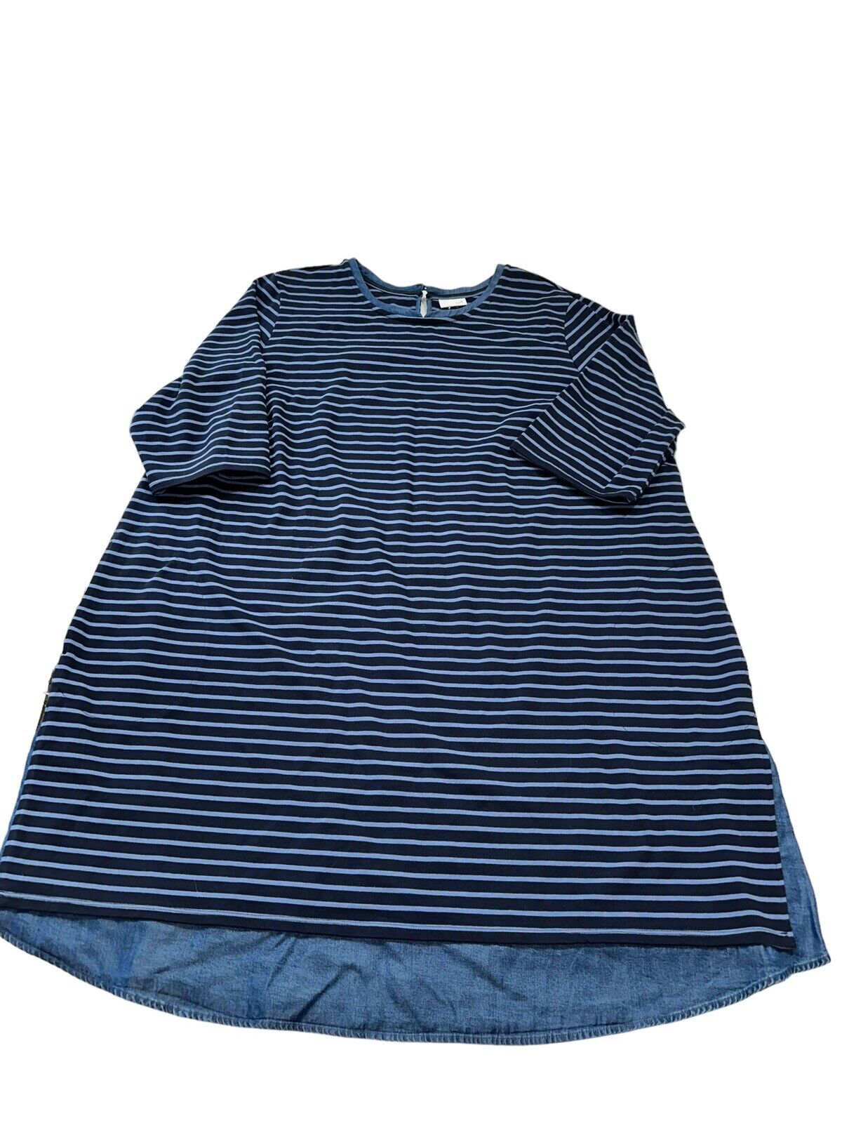 J. Jill Navy Blue Striped Layered LooK Dress 3/4 Sleeves Sz 4X Dress - DR  Trouble