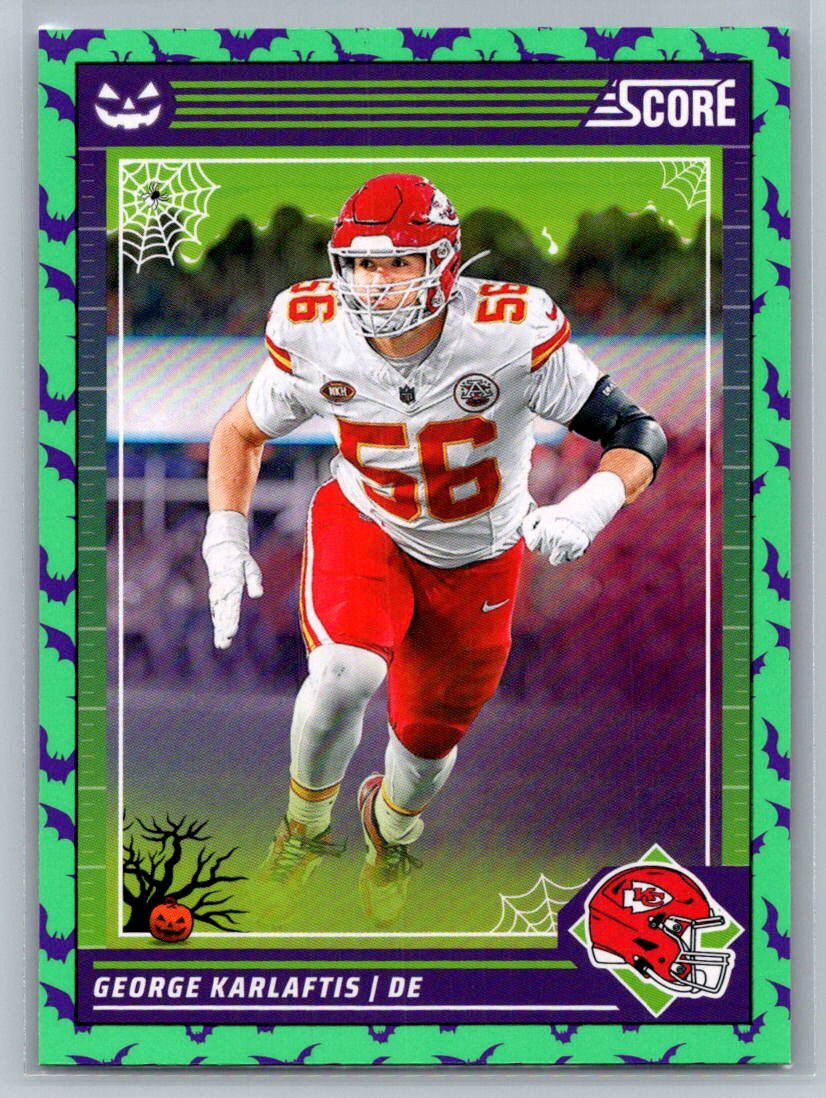 2024 Score Treat Green Bats Parallel #141 George Karlaftis Kansas City  Chiefs