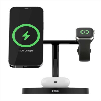 Belkin 3-in-1 Wireless Charger with MagSafe Charging 15W