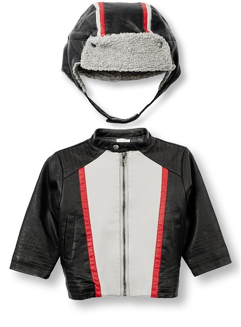 baby boy faux leather jacket