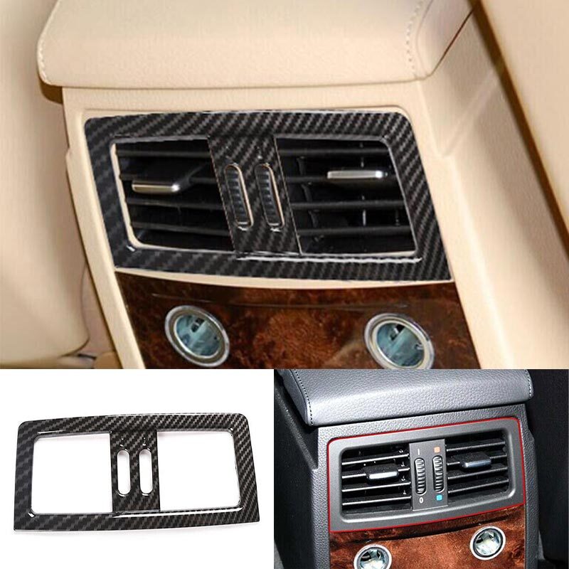 Central Console Fit For BMW 5 Series 2004-10 Carbon Fiber Air Outlet Vent Cover