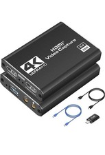 4K HDMI Capture Card for Streaming, Full HD 1080P 60FPS USB Cam Link Game Audio
