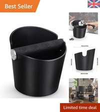 Stylish Black Espresso Knock Box - 4.8 Inch with Non-Slip Base & Metal Knock Bar