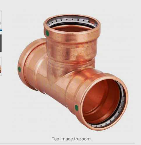 3 in Viega ProPress CTS Copper Tee Fitting Crimp Tee