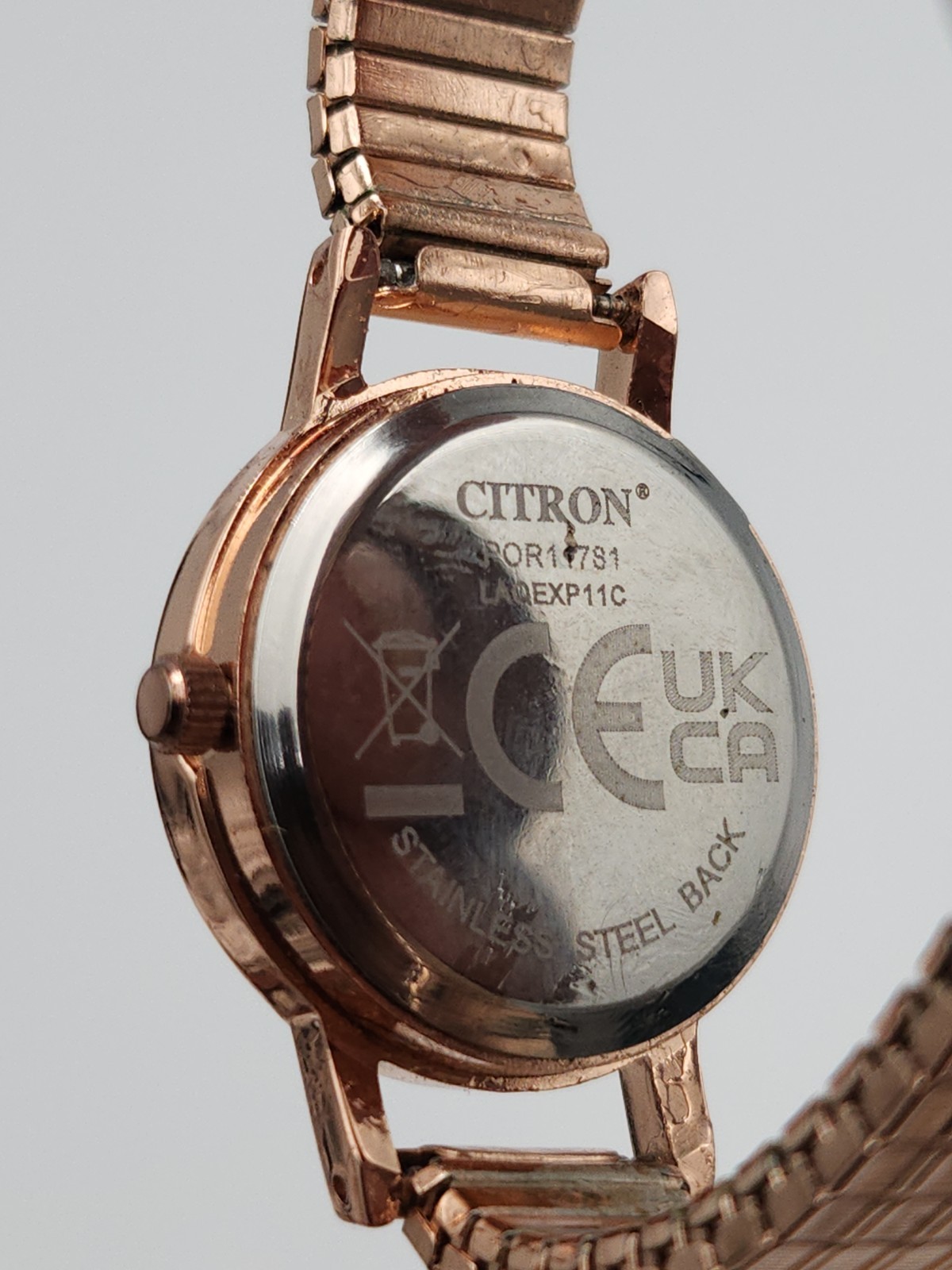 CITRON Quartz White Dial Arabic Numerals Rose Gold Steel Bracelet Watch image 5