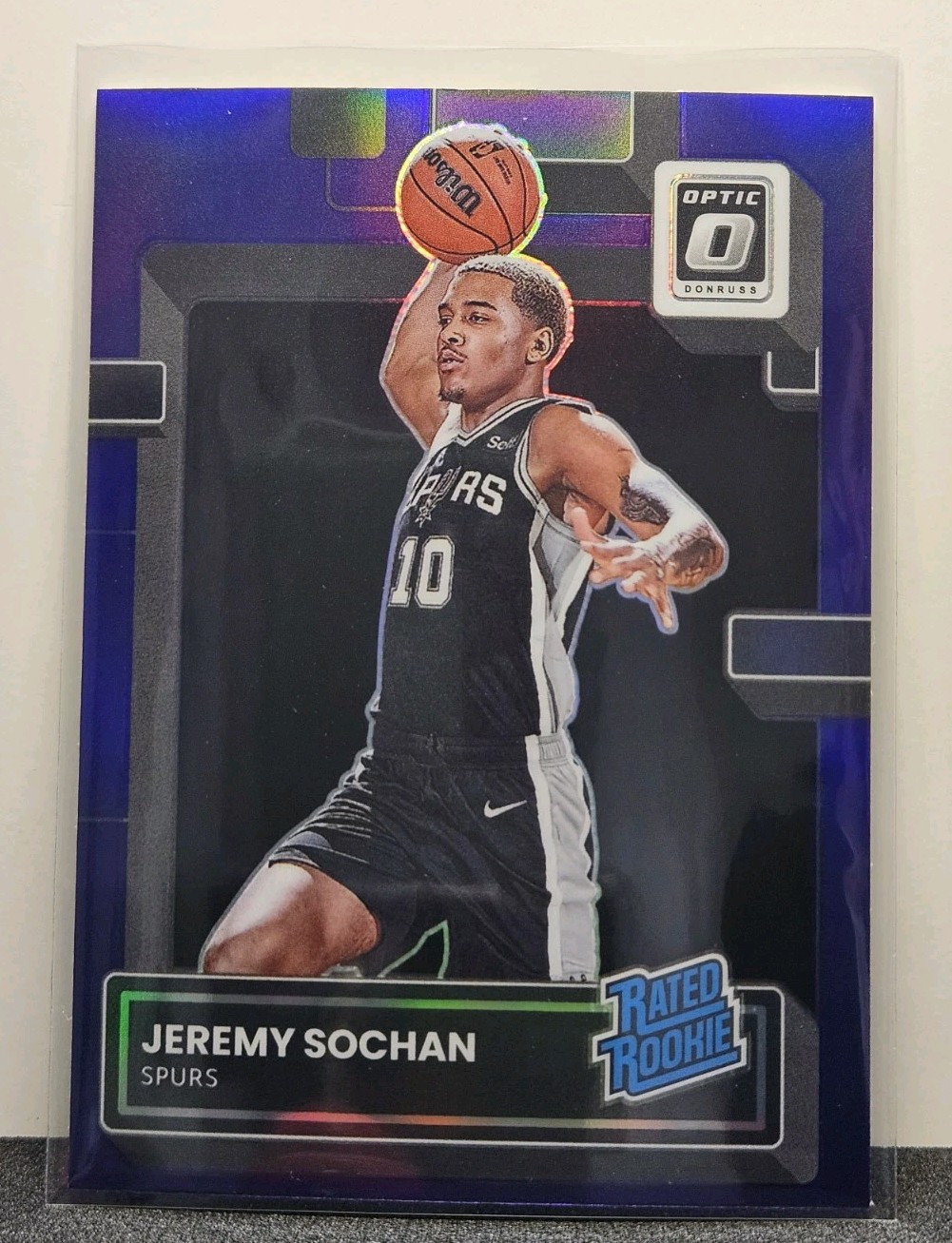 2022-23 Panini Donruss Optic - Rated Rookie Jeremy Sochan #236 Purple Prizm (RC)