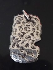 sterling silver 925 brutalist carved bar pendant 19g