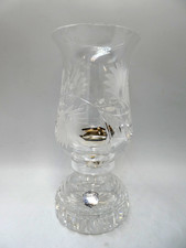 VINTAGE STUART CRYSTAL ETCHED GLASS CANDLE HOLDER WITH STORM COVER