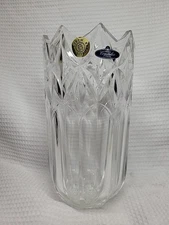 Vintage Crystalex Bohemia 24% Lead Crystal Vase Hand Cut Clear Czech Republic