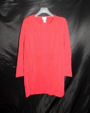 Chico's Size 2 L Red Drama Ottoman Jacket Mid Length Snap Blazer Stretch Pockets