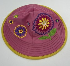 Hanna Andersson Pink Embroidered Floral Sun Swim Hat Size Small