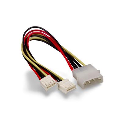 8in Power Y Cable Molex 4 Pin for 5.25'' Drive to 3.5'' Drive - Red-yellow