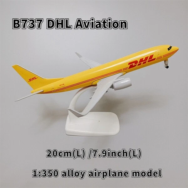 Modellino Aereo Diecast Lega 1:350 Boeing 737 DHL Aviation USA 20cm (Collezione) - Immagine 2 di 4