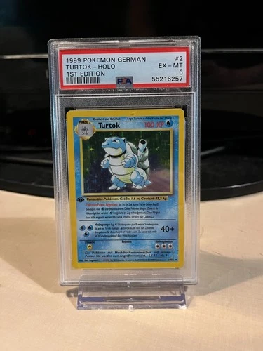 1999 Pokemon TCG GERMAN 1st Edition Turtok #2 PSA 6 EX-MT (Blastoise) 2/102