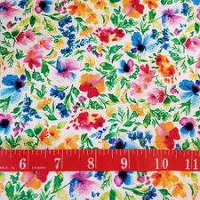 Rainbow Floral Garden Fabric  100% Cotton FQ HY BTY Fat Quarter By the Yard