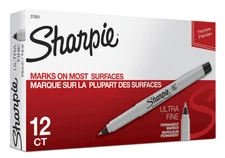 Sharpie Ultra Fine Tip Permanent Marker - Black, Pack of 12 (37001) New