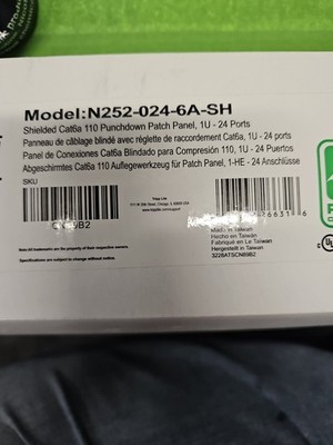 Eaton N252-024-6A-SH Tripp Lite Series 24-Port Cat6A Shielded Patch Panel