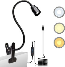 Zoomable LED Reading Lights for Bed Headboard, Clip on Spotlight Lamp for Des...