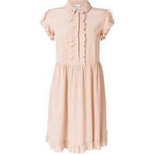 RED Valentino Dress IT 42 UK 10 Nude Beige Ruffle Collar Babydoll Mini Dress