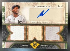 2025 Museum Collection Jazz Chisholm Jr. Triple Patch Auto Gold /50 MEM Yankees