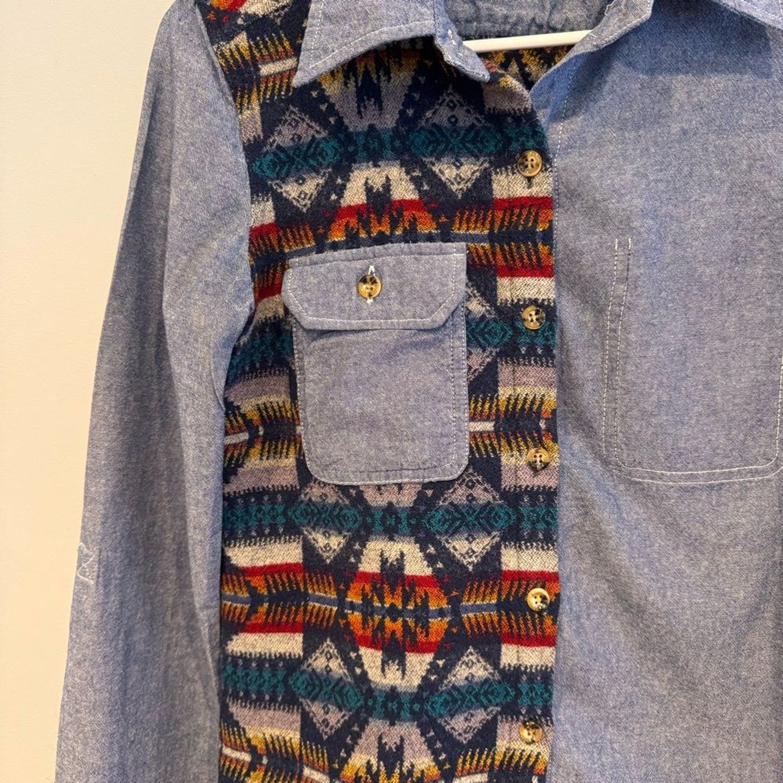 ROXY PENDLETON TWO TIMER AZTEC WOOL PRINT CHAMBRA… - image 3