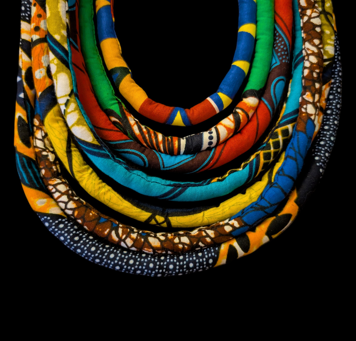 African Fabric Multi Strand Pattern Multi Color P… - image 4