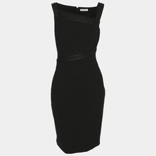 Versace Collection Black Stretch Crepe Midi Dress M