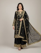 New Designer Faux Georgette Top Palazzo With Dupatta For Function  Party Wear