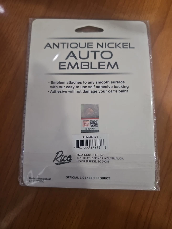 West Virginia Mountaineers Antique Nickel Auto Emblem By Rico - Image 2 of 2