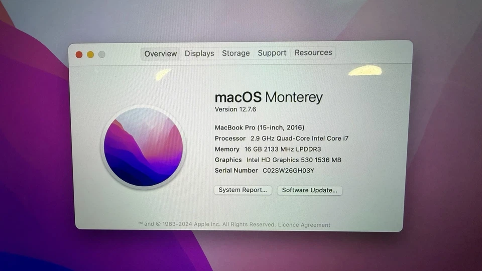 Apple Macbook Pro 15 Inch, 2016, Quad Core i7 2.9GHz 16GB 1TB SSD with touch bar - Image 4 of 4