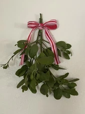 Fresh Mistletoe Bow Christmas Decor Wall Hanger Kiss Me Gift Merry