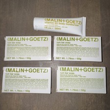 Malin+Goetz Rum Bar Soap For Hand & Body 1.7oz / 50g Travel Size 4 bars lotion