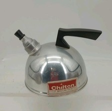 Rara teiera fischietto alluminio Chilton Ware vintage mai usata adesivo originale!